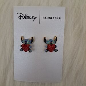 Disney X BaubleBar Valentine's Day Stitch Red Heart Rhinestones Stud Earrings